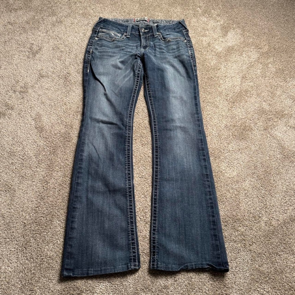 ARIAT REAL DENIM EMBELLISHED POCKET BOOTCUT DENIM